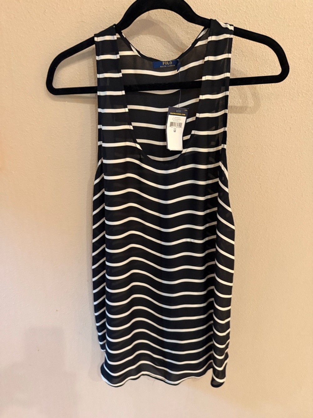 Polo by Ralph Lauren Navy & White Striped Scoop Tank